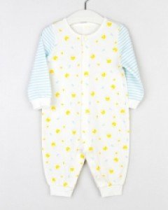 에프랑 엘라 밤부 무형광 아기 유아 신생아 봄 가을 양면 긴팔 우주복-블루 / 70호 80호