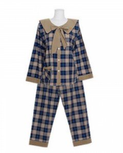 여성 런던체크 선염코튼 상하(긴소매배색카라)