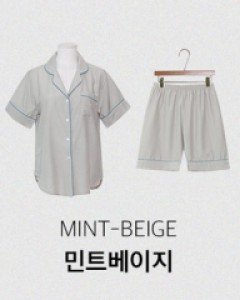 여성잠옷}여성 소이 모달혼방 상하(반소매카라넥)