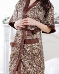 slip} 호야 호피브라운 가운+슬립 세트