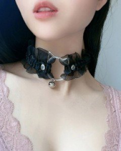 slip} 고양이 프릴 방울 초커