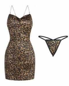 slip} 호피 비즈 원피스 슬립