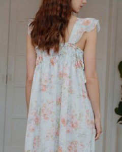 여성잠옷} 여성 블랑쉬 샤틴 러플 민소매 원피스 잠옷(2C)