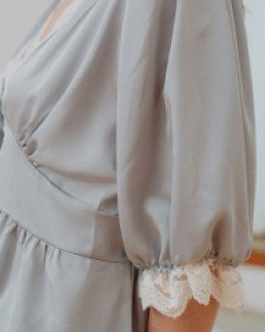 여성 글로리 브이넥 7부소매 투피스 잠옷