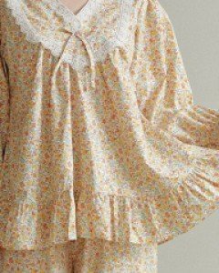 여성 매그놀리아 코튼 브이넥 투피스 잠옷