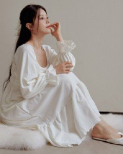 여성 몽블 스판 긴소매 원피스 잠옷