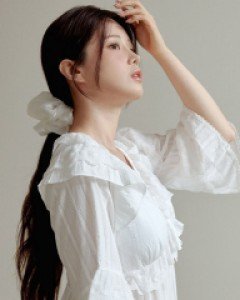 여성 캘리 도비면 캡내장 7부소매 원피스 잠옷