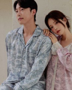 커플잠옷} 커플 디에르 모달코튼 긴소매 레이스카라 투피스 잠옷