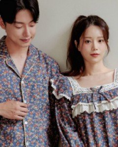 커플잠옷} 커플 올리비아 스퀘어넥 기모코튼 원피스 잠옷