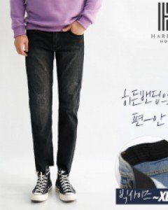 [해리슨] 3컬러 9부 히든밴딩 워싱 데님 팬츠 X2053 JIM1223