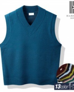 [해리슨] 헤비 빅오버핏 트임 니트 조끼 MDL1466