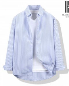 [해리슨] 오버핏 스트라이프 긴팔 셔츠 HA-1001 STY1003