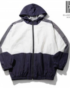 [해리슨] 오버핏 후드 배색 바람막이 집업 HES1067