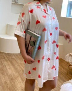 하트 레이디 원피스 셔츠 슬립 [당일발송]