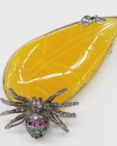 거미 황옥브로치 팬던트