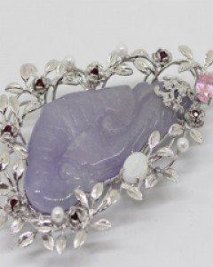 라벤더비취 브로치 팬던트