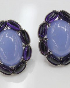 자수정 라벤더비취 귀걸이