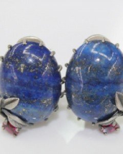 루비 청금석 귀걸이