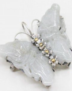 나비 비취브로치