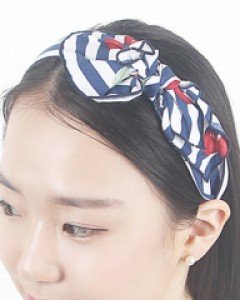 라트나 예쁜 체리스트라이프 와이드헤어밴드