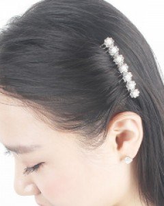 라트나 큐빅 진주장식 옆꽂이 메탈 빗핀