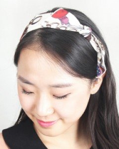 스카프 나염 와이어 리본머리띠