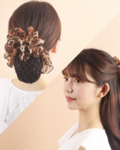 라트나 레오파드 왕리본핀 머리망