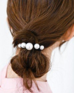 포인트 진주 머리끈