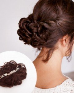 올림머리 당고머리 부분가발 자동핀