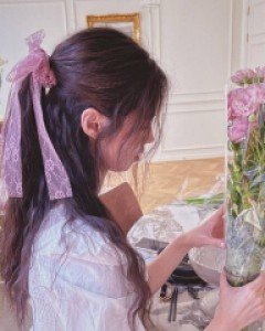 클레어 레이스 리본 머리끈