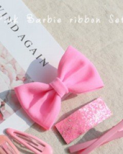 ●. 핑크바비리본핀세트