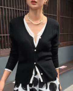 [프리미엄퀄리티]이중 레이어드 골지가디건