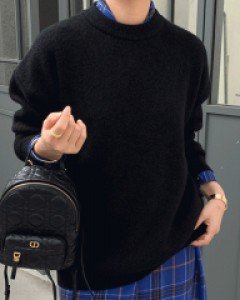 [재고한정50%할인]라온 라운드 컬러 오버핏 울니트