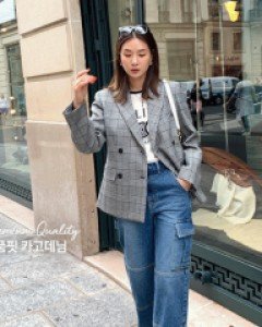 [재고한정40%할인]프리미엄퀄리티 명품핏 절개 포켓 카고데님팬츠