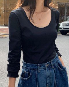 [니쁜스단독제작30%할인][프리미엄퀄리티]입체절개 U넥 티