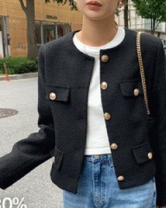 [니쁜스단독제작30%할인][프리미엄퀄리티] 명품핏 포켓 금장 트위드자켓