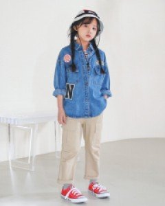 플러시패치데님셔츠