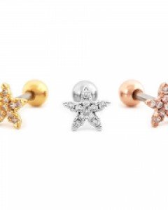 [GJ43] 심플 스톤 별 피어싱