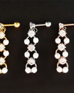 [AT17] 큐빅 진주 드롭 피어싱