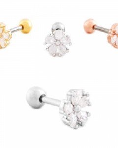 [GJ155] 미니 크리스탈 다섯잎 꽃 피어싱