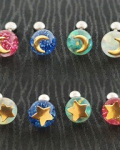 [AT78] 별 달 오로라 피어싱