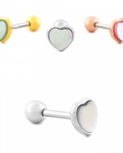 [AT81] 자개장식 하트 피어싱