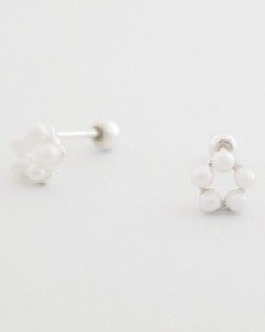 [BD23] 실버925 진주 오각 피어싱