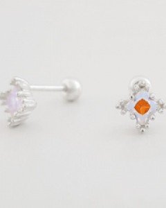 [BD55] 실버925 사각 큐빅 피어싱