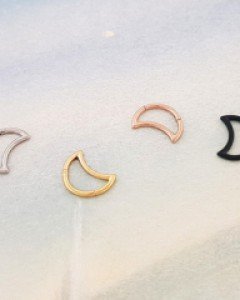 [iPiercing 465호] 초승달 원터치 세그먼트링 피어싱