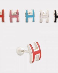 [BD76] 실버925 H 웨이브 이니셜 피어싱