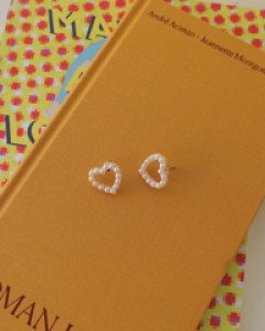 골드하트 진주 귀걸이