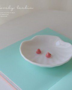 핑크 하트 귀걸이