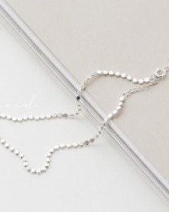 페이트 플랫 볼체인 실버 발찌 #84103