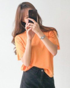 통풍성이 좋은 베이직 반팔 니트 #105857